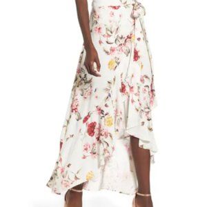 AFRM Amelia Ruffle Wrap Skirt in Floral Primrose Print